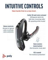 Auriculares POLY Voyager 5200 UC con Cancelación de Ruido WindSmart, Adaptador USB BT700, Micrófono Empresarial Certificado para Microsoft Teams y Zoom