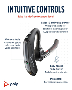 Casque POLY Voyager 5200 UC avec réduction de bruit WindSmart, adaptateur USB BT700, certifié <span class=keywords><strong>Microsoft</strong></span> Teams Zoom, micro professionnel - Product Image 5