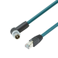 Câble Ethernet haute flexibilité pour caméra industrielle Cognex, M12 X Code 8 broches à RJ45 Cat-7e, à angle droit