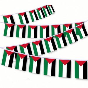 Promotional Palestine 5.5*8.2 Palestinian Bunting Decoration Green Red White Black <b>Flag</b> National Banner for Patio Yard Decor - Product Image 3