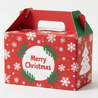 Boîte de pignon d'emballage de cadeau de Noël en carton ondulé rose pastel à livraison rapide personnalisée