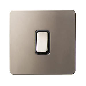 Interrupteur mural rétro lisse et brossé, multifonctionnel avec double port USB, prise de courant, bouton lumineux, interrupteur mural avec prise de courant - Product Image 1