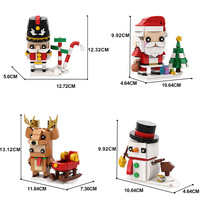 Kit de Bloques de Construcción MOC de Navidad con Cascanueces, Santa Claus, Alce y Muñeco de Nieve, Mini Adorno Decorativo para Escritorio, Regalo Perfecto para las Fiestas Navideñas