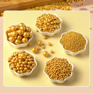 Perles de Sucre Comestibles Dorées <span class=keywords><strong>pour</strong></span> Décoration Pâtissière 2mm 4mm 7mm 14mm - Product Image 3
