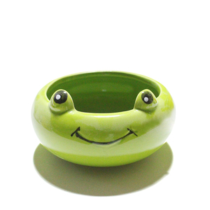 ¡Venta al por mayor! maceta de cerámica para jardín con bonito animal, maceta de cerámica con diseño de rana verde - Product Image 1