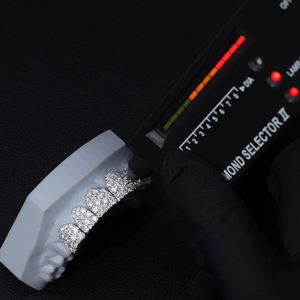Mozaïek Grillz voor Tanden Hip Hop VVS <span class=keywords><strong>Moissanite</strong></span> Grillz 8 op 8 Op Maat 925 Zilver Iced Out <span class=keywords><strong>Moissanite</strong></span> Grillz Tanden Hot Sale - Product Image 2