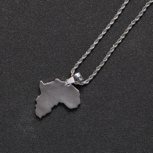 Africa pendant, hip hop jewelry men's and women's <b>necklaces</b>, <b>solid</b> zirconium pendant - Product Image 4