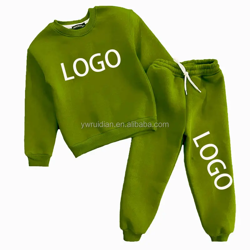 Fall Kids Custom Made Logo clothing Toddler Pullover Sweatshirt Jogging Set Kids clothing set girls clothing Set OEM Wholesale