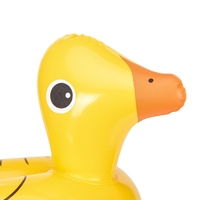Porte-gobelet gonflable en PVC jaune conception de canard pour piscine plage sable jouets impression de Logo personnalisable pour tasses à thé au lait Cola
