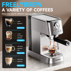 Machine à Café Espresso en Acier Inoxydable 20 BAR du Fabricant, Machine à Café Électrique Portable avec Buse Vapeur pour Mousse de Lait - Product Image 5