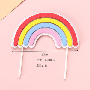 Décoration de gâteau <span class=keywords><strong>arc</strong></span>-<span class=keywords><strong>en</strong></span>-<span class=keywords><strong>ciel</strong></span> <span class=keywords><strong>en</strong></span> argile polymère amour pancartes de gâteau d'<span class=keywords><strong>anniversaire</strong></span> <span class=keywords><strong>arc</strong></span>-<span class=keywords><strong>en</strong></span>-<span class=keywords><strong>ciel</strong></span> pour gâteaux - Product Image 2