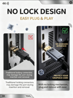 Câble adaptateur DP 4K 60Hz en cuivre pur de 1M, 2M, 3M pour connexion haute définition de PC, ordinateur portable et moniteur externe