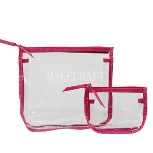 Transparent PVC Fashion Handbag Organizer 2-Piece Zipper <b>Storage</b> Set with Handle for Travel Tote Bag Made in China - Product Image 4