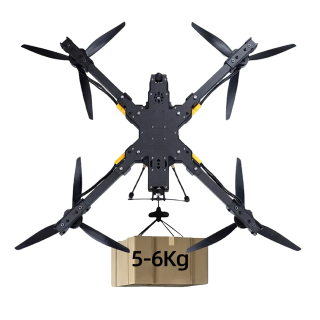 Professional 13 Inch FPV Drone 6kg Payload 10km Long Range-Control 4K HD Camera Brushless Motor Carbon Remote Control 30min