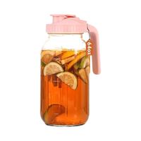 Bouteille en verre grande capacité 32 OZ 64 OZ avec échelle graduée, filtre à café, couvercle à poignée pour carafe à eau froide, bouteille à jus, usage en cuisine pour les fêtes