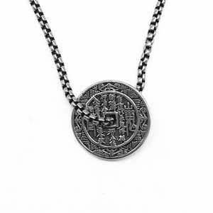 yunnique Chinese Style Bagua Coin Pendant Necklace <b>Titanium</b> Steel Unisex Fashion Jewelry Round Geometric Design - Product Image 5