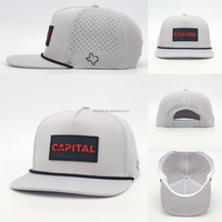 Gorra Snapback Personalizada Ligera de 5 Paneles con Diseño Floral Tropical, de Forro Polar, para Exteriores, con Cierre a Presión, Negra, Sin Estructura, de PVC