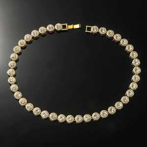 Hot Selling Gold Silver Plated Alloy Sparkling Rhinestone Hiphop Style Wide Cuban Chain Bracelet Circular Bracelets <b>Men</b> Jewelry - Product Image 5