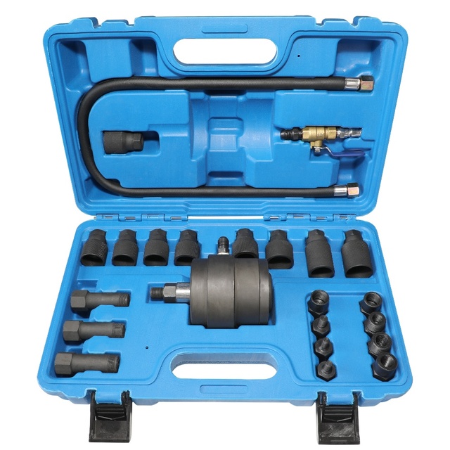 23 Pcs Pneumatic Fuel Injector Puller Removal Tool Diesel Injector Extractor Tool Vehicle Injector Remover Auto Tools Set