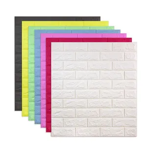 3D Brick Wallpaper in Schwarz, Faux Foam Brick Wand paneele Peel and Stick, wasserdicht für Schlafzimmer, Wohnzimmer und Wäsche Dekor