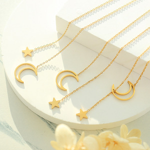 Y2K Star Moon collana in acciaio inox con placcatura in oro 18K per le donne regalo perfetto per il migliore amico - Product Image 2