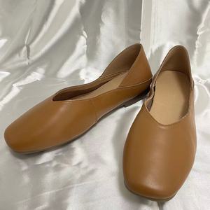 Zapatos Planos Casuales de Cuero Vacuno 100% Natural para Mujer, Mocasines Suaves para Caminar, Zapatos Tipo Bailarina, Personalización de Logotipo de Fábrica - Product Image 3
