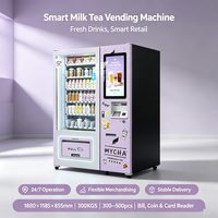 Mesin Penjual Otomatis Boba Tea, Kopi, dan Jus dengan Dispenser Gelas, Minuman Dingin Segar untuk Mal dan Kampus