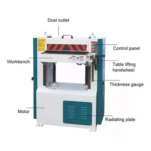 wide cutting single side surface wood press planner thickness planning machine