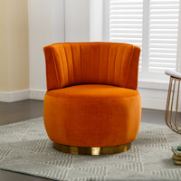 Livraison gratuite aux États-Unis - Fauteuils pivotants confortables en forme de baril, fauteuils ronds en velours moelleux pour salon et salles d'attente