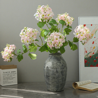 Bouquet d'hortensias artificiels en soie, style moderne réaliste fait main, pour décoration intérieure de salon et accessoires de photographie