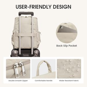 Sac à dos pour couches pour mamans et papas, sac de voyage pour bébé avec étui pour sucette et poches isothermes, beige - Product Image 6