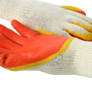 الجملة السلس اللاتكس المغلفة قفازات عمل من القطن الطبيعي المطاط المغلفة قفازات لليدين القطن بطانة - Product Image 3