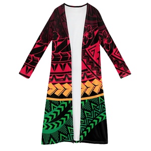 Abrigo Largo con Estampado <span class=keywords><strong>de</strong></span> Tatuaje Polinesio para <span class=keywords><strong>Mujer</strong></span> <span class=keywords><strong>de</strong></span> Talla Grande, Kimono <span class=keywords><strong>de</strong></span> <span class=keywords><strong>Media</strong></span> <span class=keywords><strong>Manga</strong></span>, Diseño <span class=keywords><strong>de</strong></span> Moda Femenina, Ropa Casual <span class=keywords><strong>de</strong></span> Exterior, Ropa Personalizada para <span class=keywords><strong>Mujer</strong></span> - Product Image 1