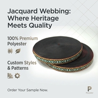 Pita Jacquard Bordir Gaya Etnik Tradisional yang Indah, Motif Khusus Tahan Luntur, Pita Tahan Lama untuk Pakaian, Ikat Pinggang, Topi & Gaun
