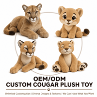 Fabricant de jouets en peluche Cougar personnalisés OEM ODM Vente en gros Lion de montagne réaliste en peluche pour mascottes de marque et articles cadeaux
