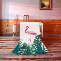 Écologique 100% Polyester Flanelle En Peluche Jeter Couverture Sublimation Impression Flamingo Animal Polaire Taille Options Disponibles