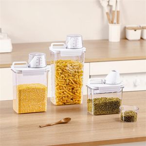 Conteneur de stockage alimentaire en plastique transparent écologique, baril à riz en vrac avec joint d'étanchéité en silicone, distributeur de céréales - Product Image 2