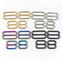 Meetee BF087 38mm Accesorios de Ferretería Anillo en O Deslizador Tri-Glide Ganchos Ajustadores de Correas para Sujetador Cierres Metálicos para Bolsos