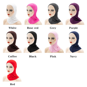 Hijab de algodón mercerizado para mujer, islámico Hijab suave, elástico, liso, interior - Product Image 3