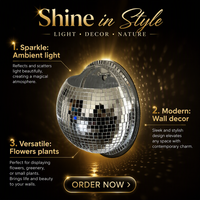 Boule miroir murale décorative en verre, sphère disco suspendue, ornement pour salon, chambre à coucher, fête de mariage