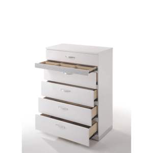 DB Naima II <b>White</b> High <b>Gloss</b> Finish Storage Chest - Product Image 5