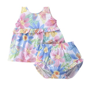 Ropa de Bebé Niña, Conjuntos de Verano para Recién Nacidos, Camiseta sin Mangas, Pantalones Cortos, Conjunto de 2 Piezas para Bebés - Product Image 1