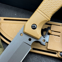 Mini couteau de Camping Portable personnalisé OEM pris en charge lame fixe tranchante pour la survie et la chasse couteau de poche à poignée en plastique