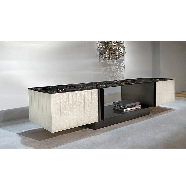 Подставка под телевизор из натурального мрамора с основанием из нержавеющей стали