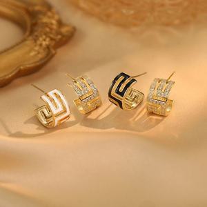 2025 New Model French Luxury Cold Aloof Style Asymmetrical Geometric Shape <b>Stud</b> <b>Earrings</b> for Women Luxury Temperament Socialite - Product Image 2