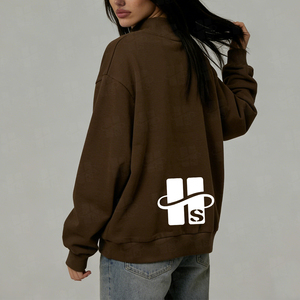 เสื้อสเวตเชิ้ตคอเต่าแบบฝรั่งเศส ปักลายตามแบบฤดูใบไม้ร่วง สีพื้น ทรงหลวม ไซส์ใหญ่ สำหรับผู้หญิง รุ่นใหม่ล่าสุด - Product Image 3