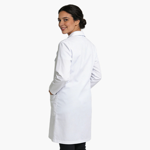 <span class=keywords><strong>Camice</strong></span> da Laboratorio di Media Lunghezza con Polsini Dritti - Comodo e Traspirante Abbigliamento da Lavoro <span class=keywords><strong>Bianco</strong></span> per Farmacia - Product Image 5