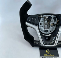 Volant en cuir et fibre de carbone personnalisé pour Corvette Camaro 2012-2015, style F1 avec suède noir
