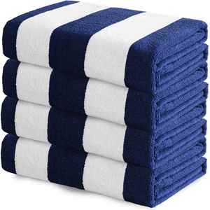 Toalla de Playa Gigante de Algodón de Alta Calidad, Toallas de Hotel a Rayas, Toalla de Baño 100% Algodón con Bolsa de Playa - Product Image 1