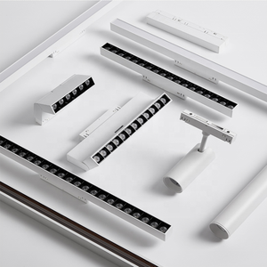 Rail lumineux <span class=keywords><strong>LED</strong></span> magnétique blanc noir 48V Ra95 aluminium 90lm/W ultra-fin système de montage encastré miniature à aspiration - Product Image 2